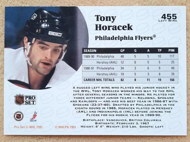 НХЛ Тони Хорачек Филадельфия Флайерз № 455 1