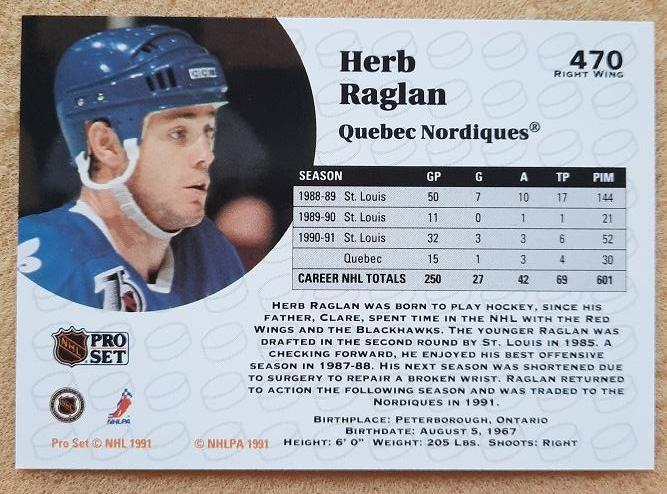НХЛ Херб Реглан Квебек Нордикс № 470 1