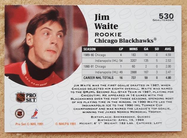 НХЛ Джимми Уайт Чикаго Блэкхокс № 530 1