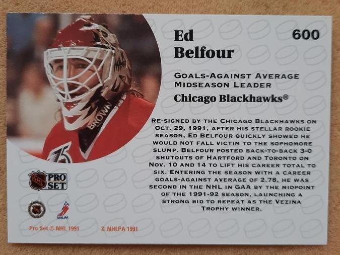 НХЛ Эд Белфор Чикаго Блэкхокс № 600 1