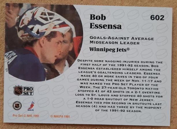 НХЛ Боб Эссенса Виннипег Джетс № 602 1