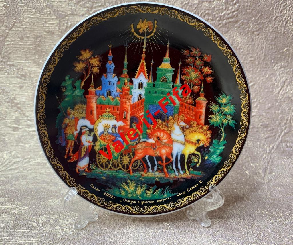 Коллекция 7 тарелок Палех (10см). Русские сказки 3