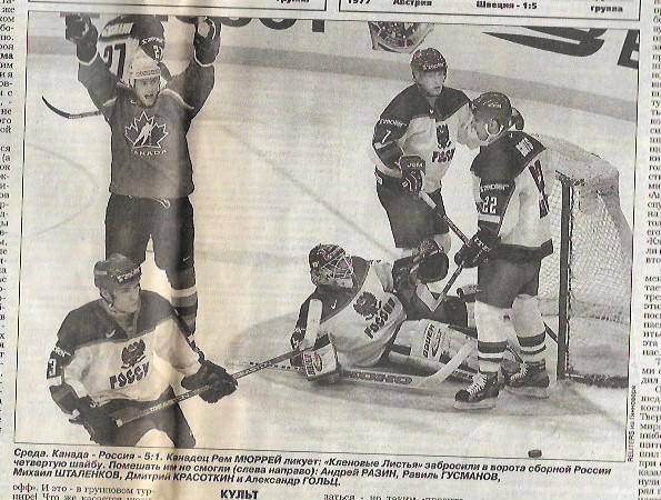 Канада Россия 2001 Хоккей Чемпионат Мира Статистика Отчёт Фото Спорт Экспресс