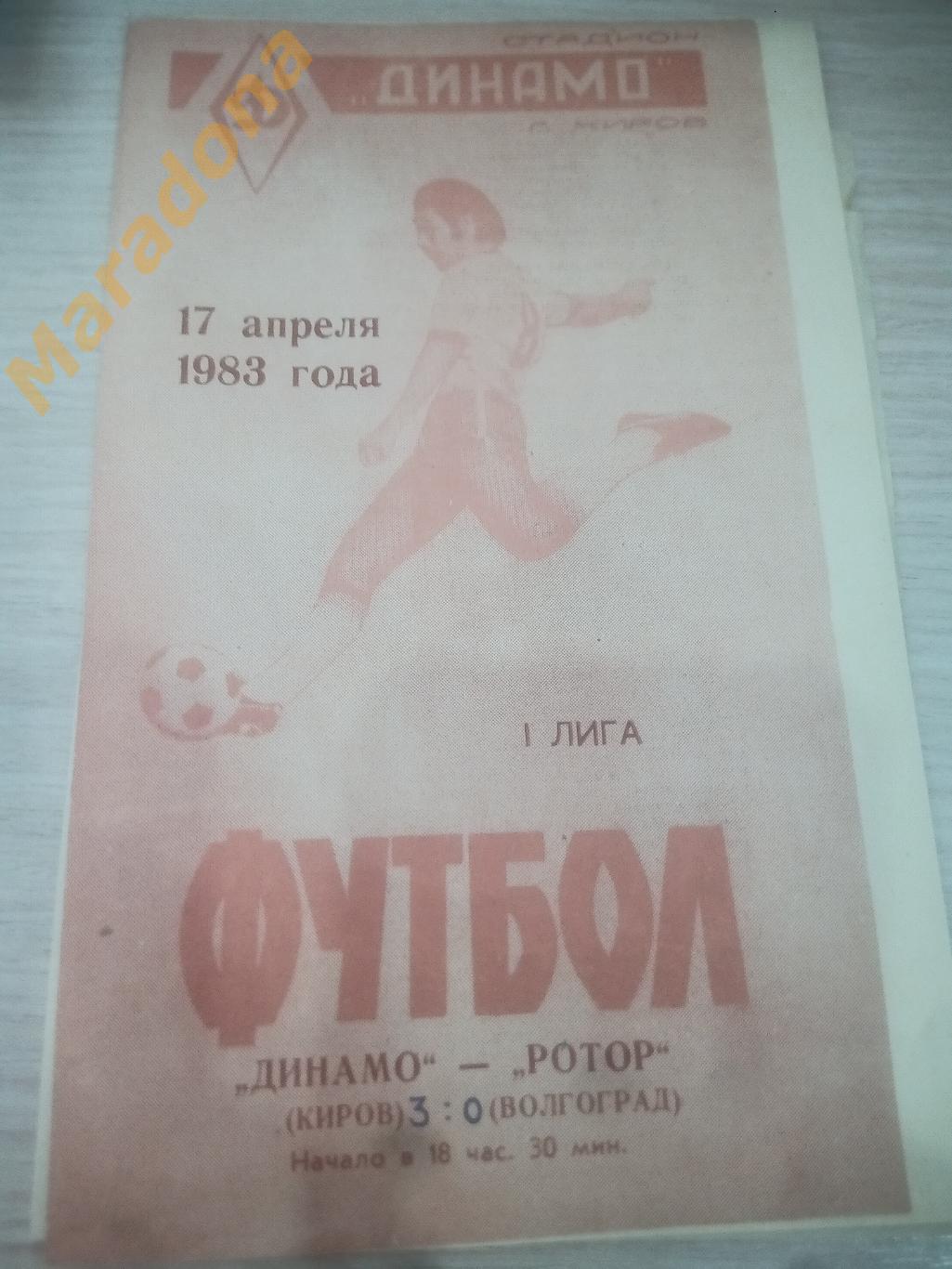 Динамо Киров - Ротор Волгоград 1983