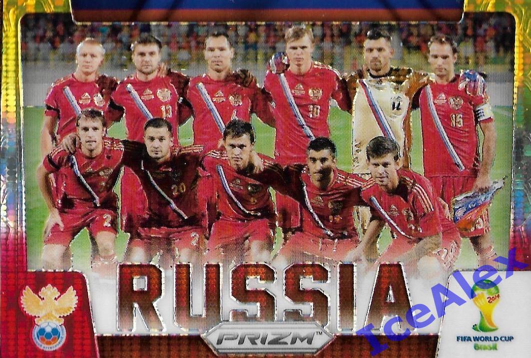 2014 Panini Prizm World Cup, #TP-28yr, Team Photo, Russia, Yellow Red Pulsar