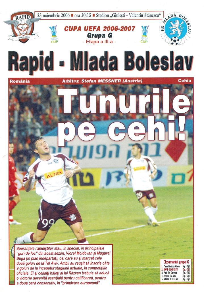 Рапид (Бухарест) – Млада (Болеслав) 23 ноября 2006 Кубок УЕФА
