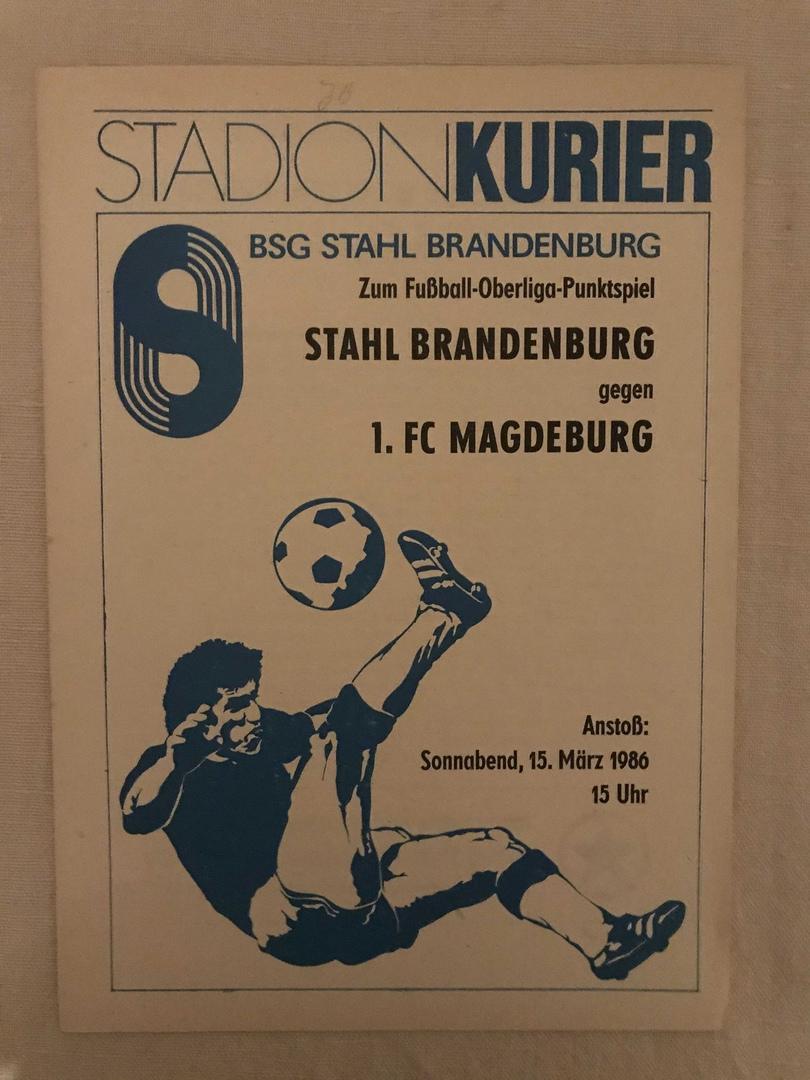 Шталь Бранденбург 1.ФК Магдебург Оберлига ГДР 1985/86