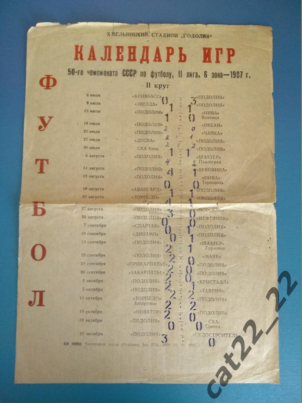 Буклет: Хмельницкий СССР/Украина 1987