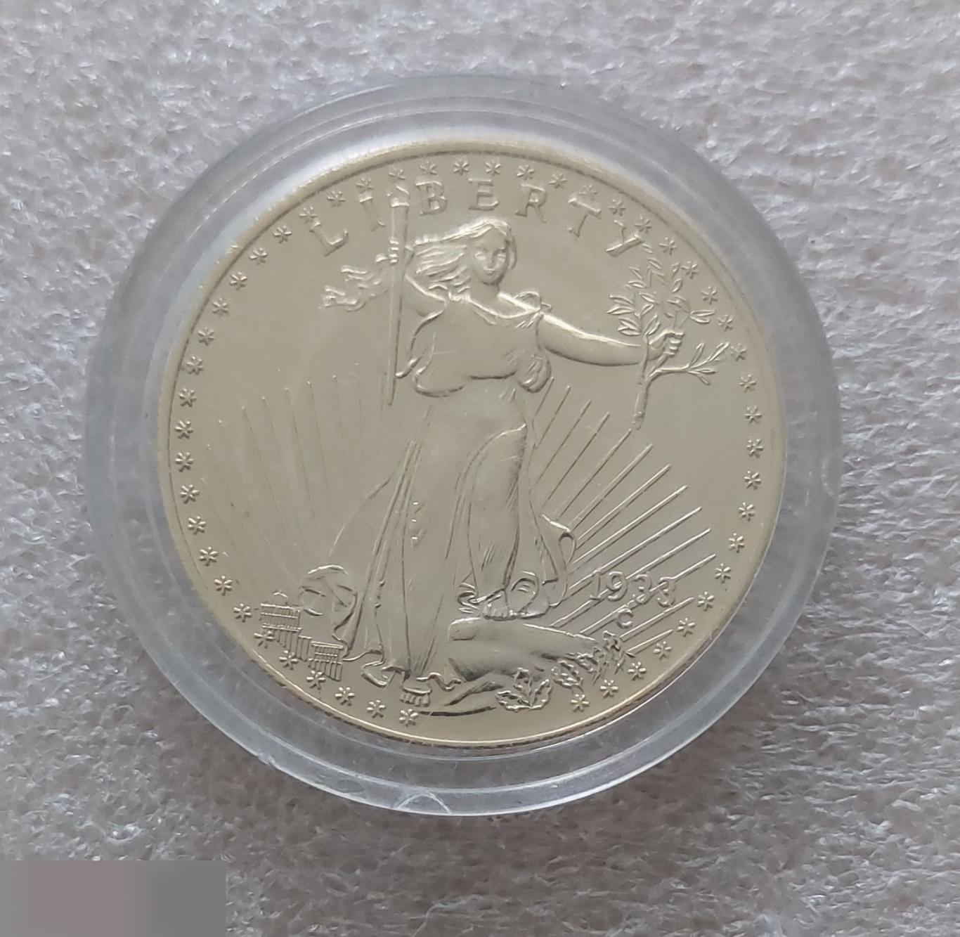 Монета, Америка, США, USA, Dollar, 1 Доллар, Свобода, Liberty, 1933 год, Копия 1