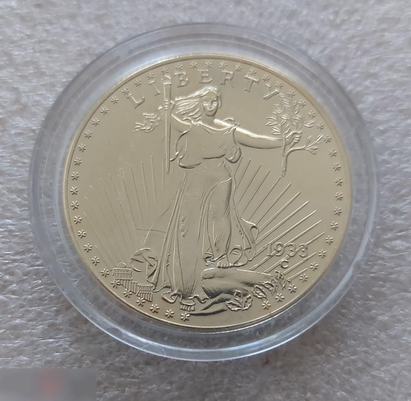 Монета, Америка, США, USA, Dollar, 1 Доллар, Свобода, Liberty, 1933 год, Копия 3