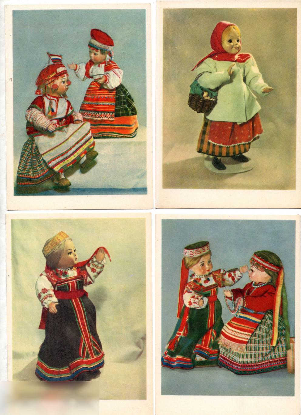 куклы в народных костюмах рязанской и воронежской области . 1964г. 8шт