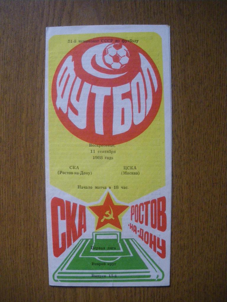 СКА Ростов - на - Дону - ЦСКА 11-09-1988