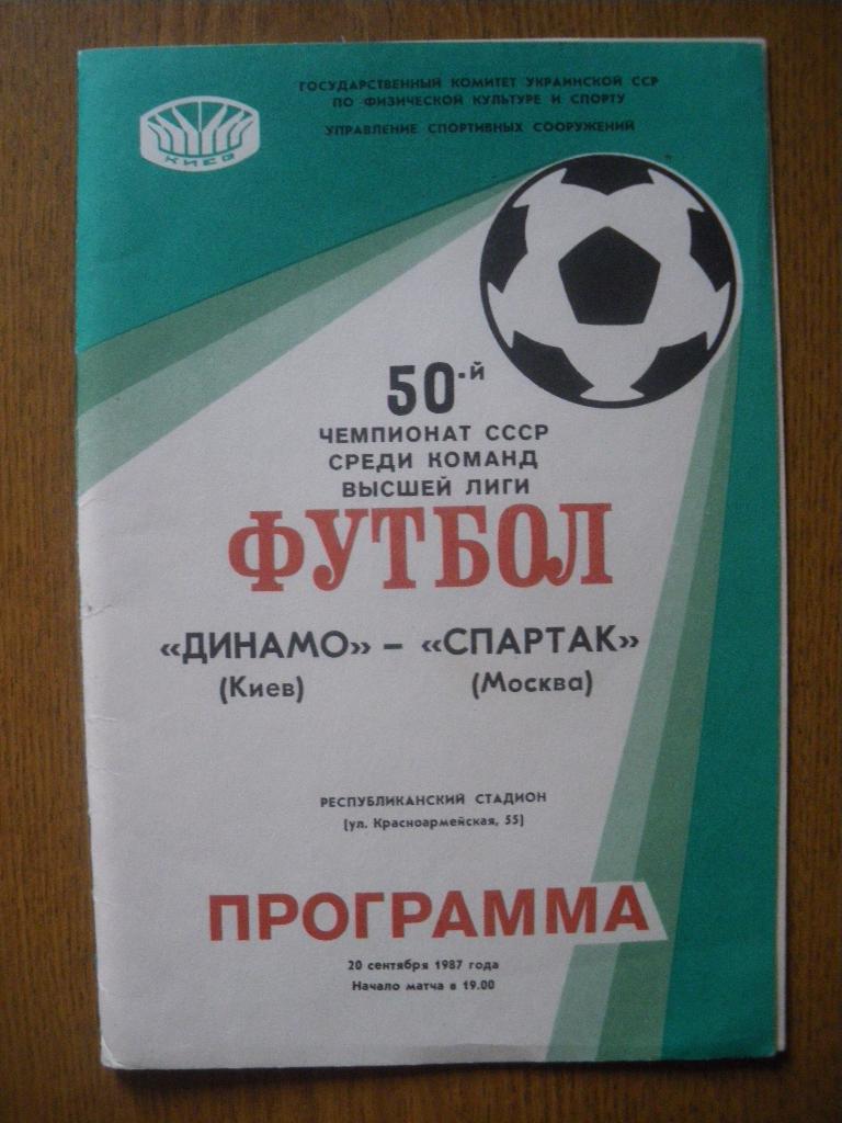 Динамо Киев - Спартак Москва 20-09-1987