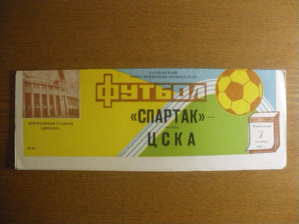 Спартак Москва - ЦСКА 07-09-1987 Кубок Федерации