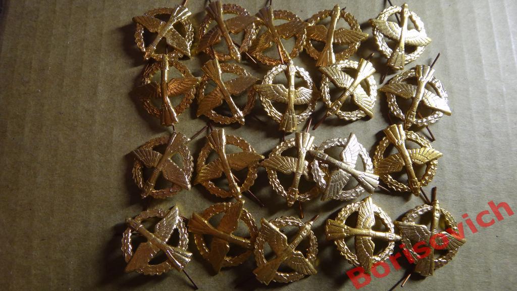 Эмблема петличная ВКС России старого образца Золотая Металл 20 штук