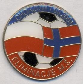 отб. матч ЧМ-2002 Польша-Норвегия,2001, тяжмет /Poland-Norway football match pin
