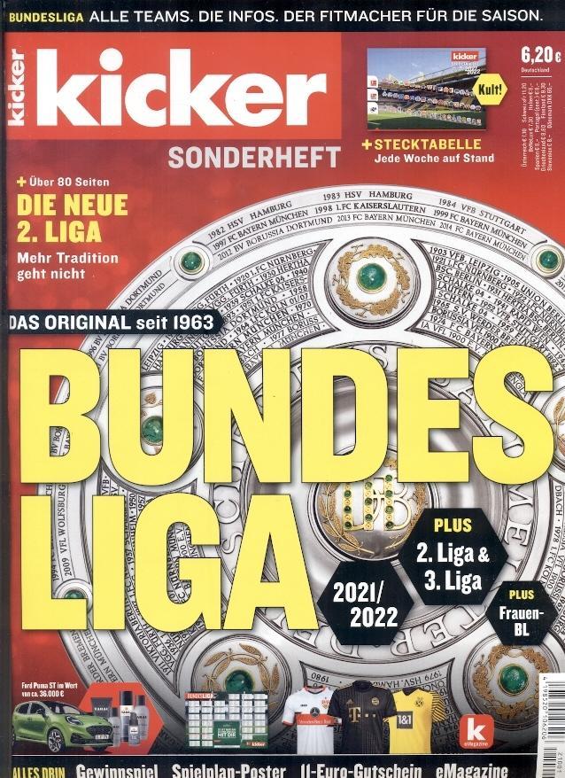 Футбол,Німеччина, чемп-т 2021-22, спецвидання Кікер/Kicker Sonderheft Bundesliga