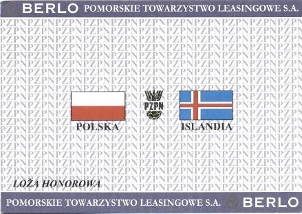 білет зб.Польща-Ісландія 2000 МТМ /Poland-Iceland friendly football match ticket