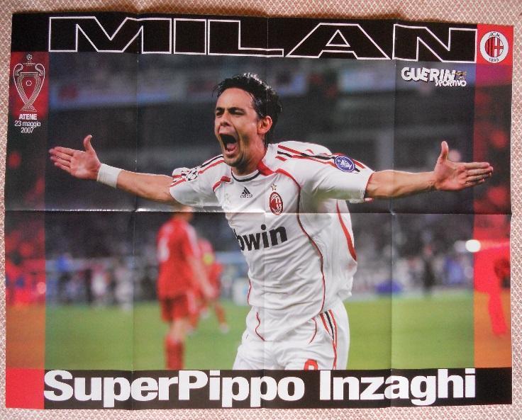 постер А1 футбол Мілан/Індзагі (Італія) 2007 /AC Milan-ChL,Italy football poster 1