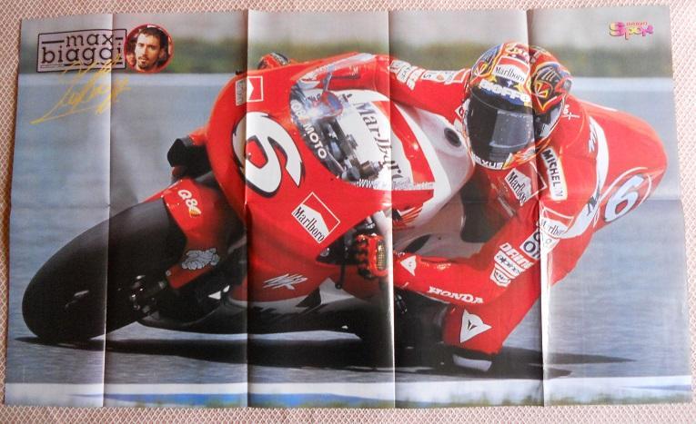 постер А1 мото Макс Б'яджі (Італія) / Max Biaggi, Italy motorcycle racing poster