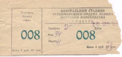 білет Чорноморець/Odesa Ukr-Націонал/National Romania/Румунія 1996b match ticket
