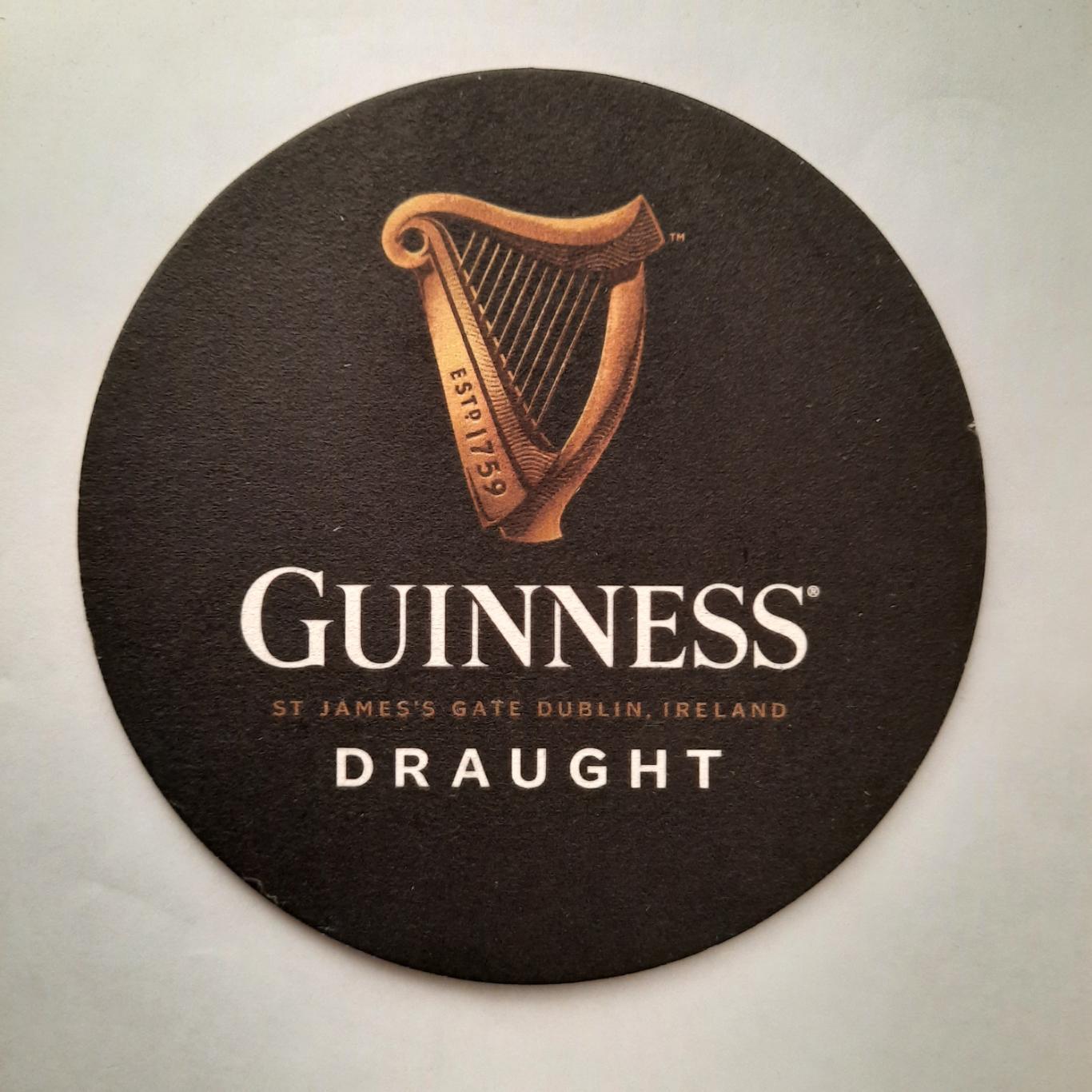 Бирдекель Guinness (подставка под пивной стакан / бокал) вид 2