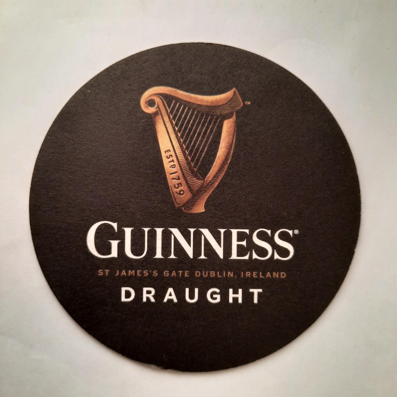 Бирдекель Guinness (подставка под пивной стакан / бокал) вид 2 1
