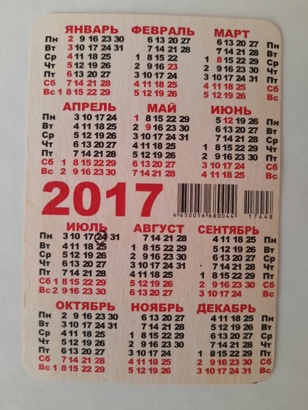 Календарик карманный. Львы 2017г. 1