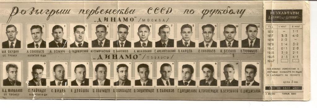 Динамо Москва- Динамо Тбилиси 1947