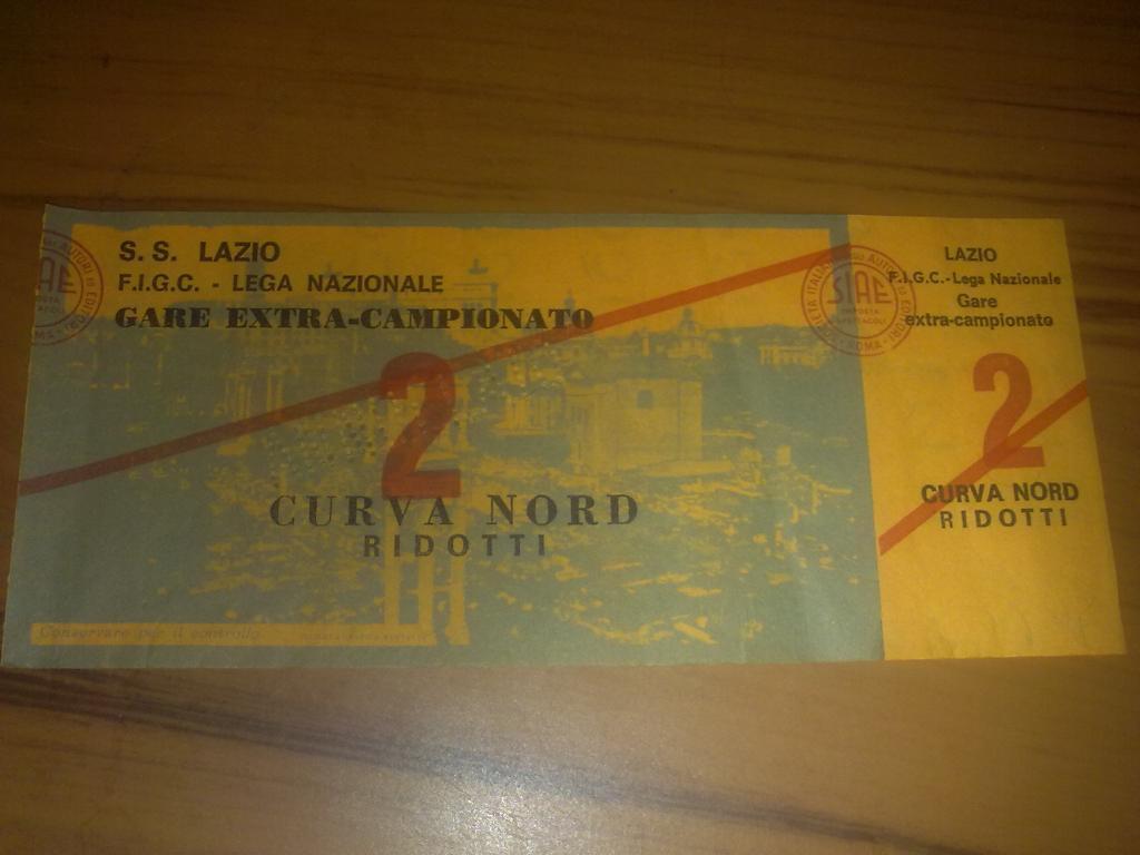 Билет Лацио Италия - Черноморец Одесса Украина СССР 1975