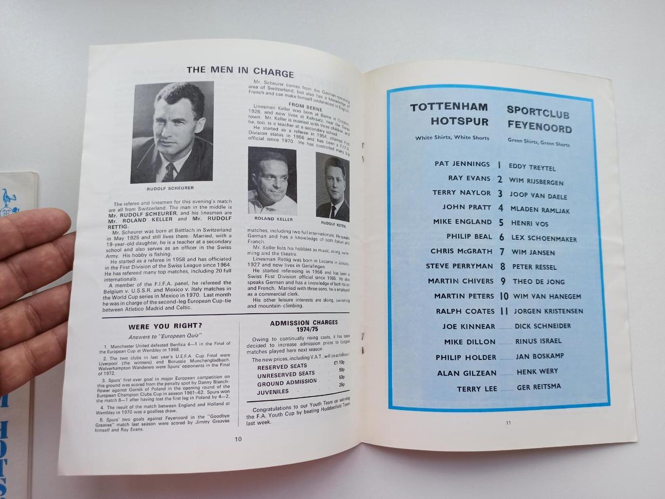 Еврокубки, Кубок УЕФА, финал, Тоттенхэм - Фейеноорд, 1974г. 2