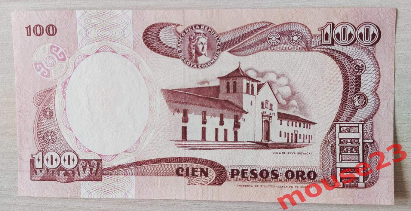 Бона - Колумбия. 100 песо. 1991 год. ПРЕСС UNC №2 1