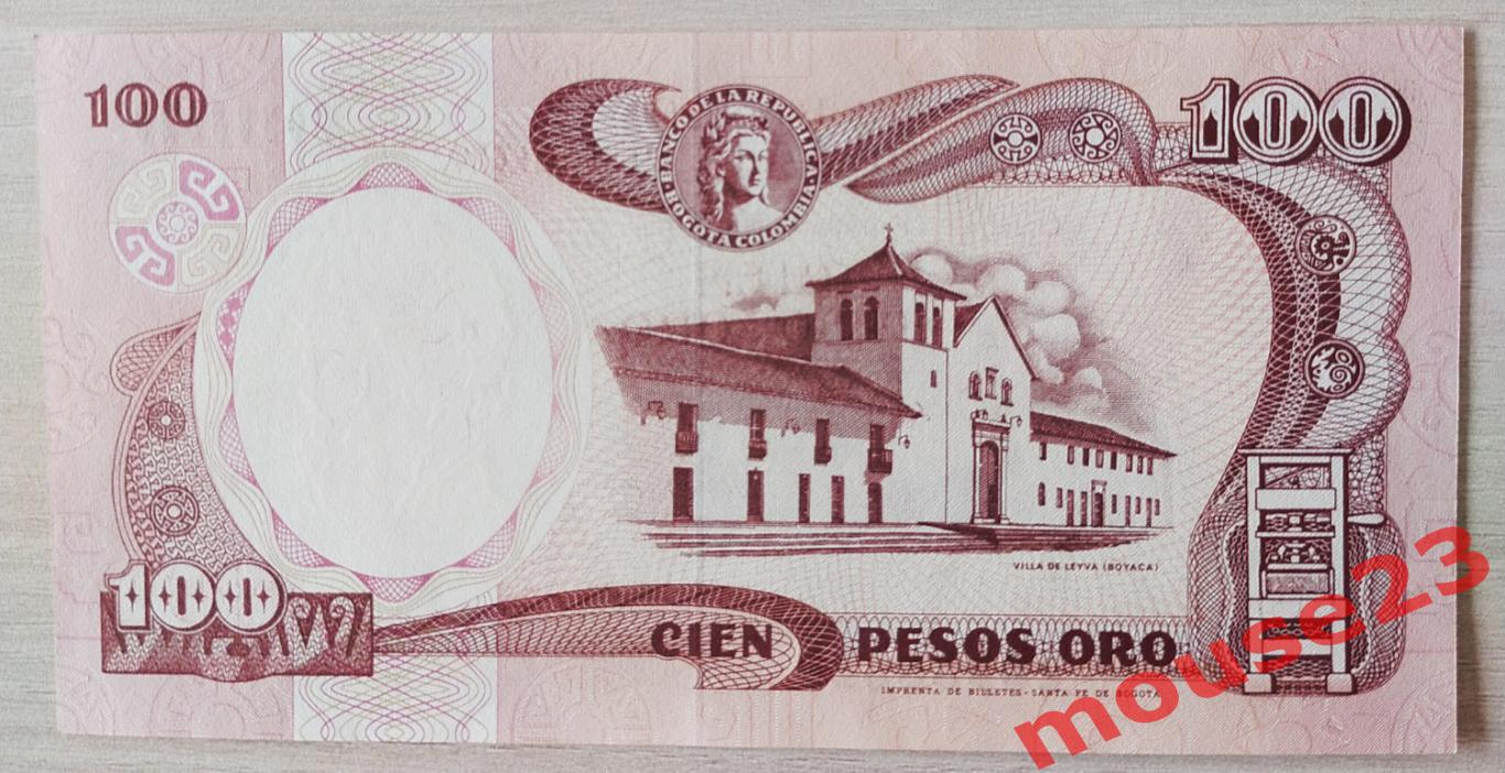 Бона - Колумбия. 100 песо. 1991 год. ПРЕСС UNC №3 1