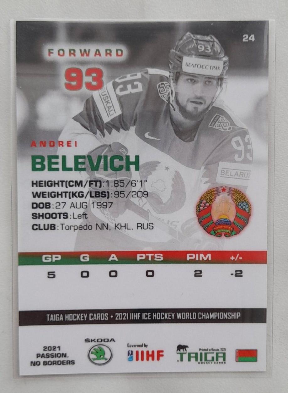 Андрей Белевич - Сборная Беларусь Чемпионат мира 2021 (с Автографом) 1