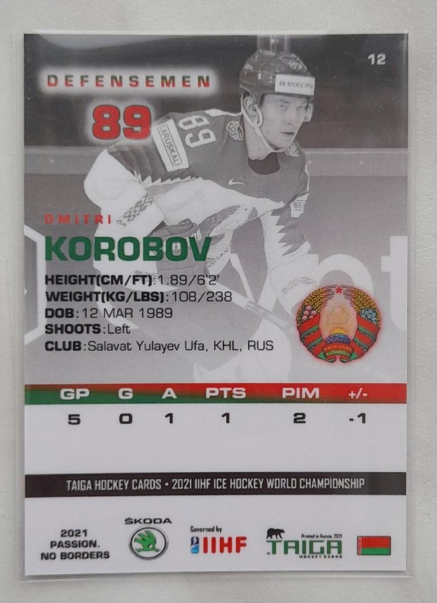 Дмитрий Коробов - Сборная Беларусь Чемпионат мира 2021 (с Автографом) 1