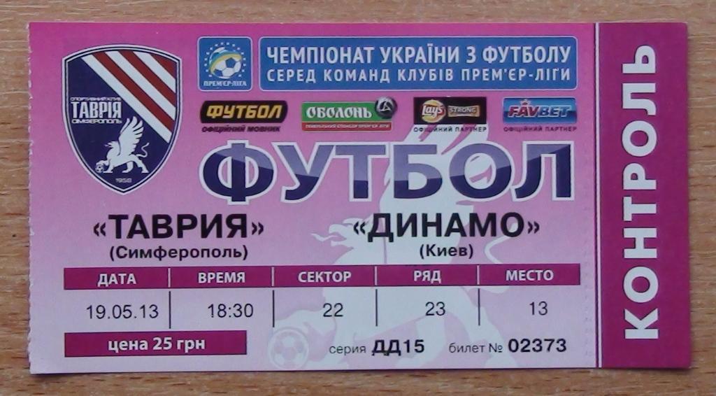 Таврия Симферополь - Динамо Киев 2012-13