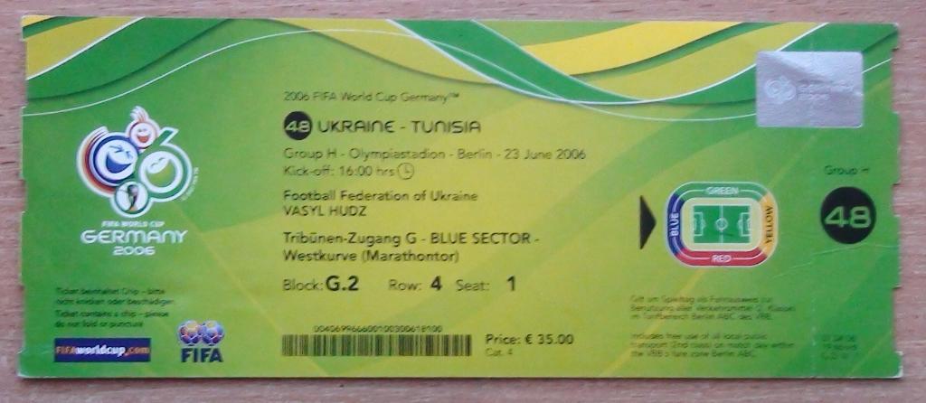 Чемпионат мира 2006. Украина - Тунис
