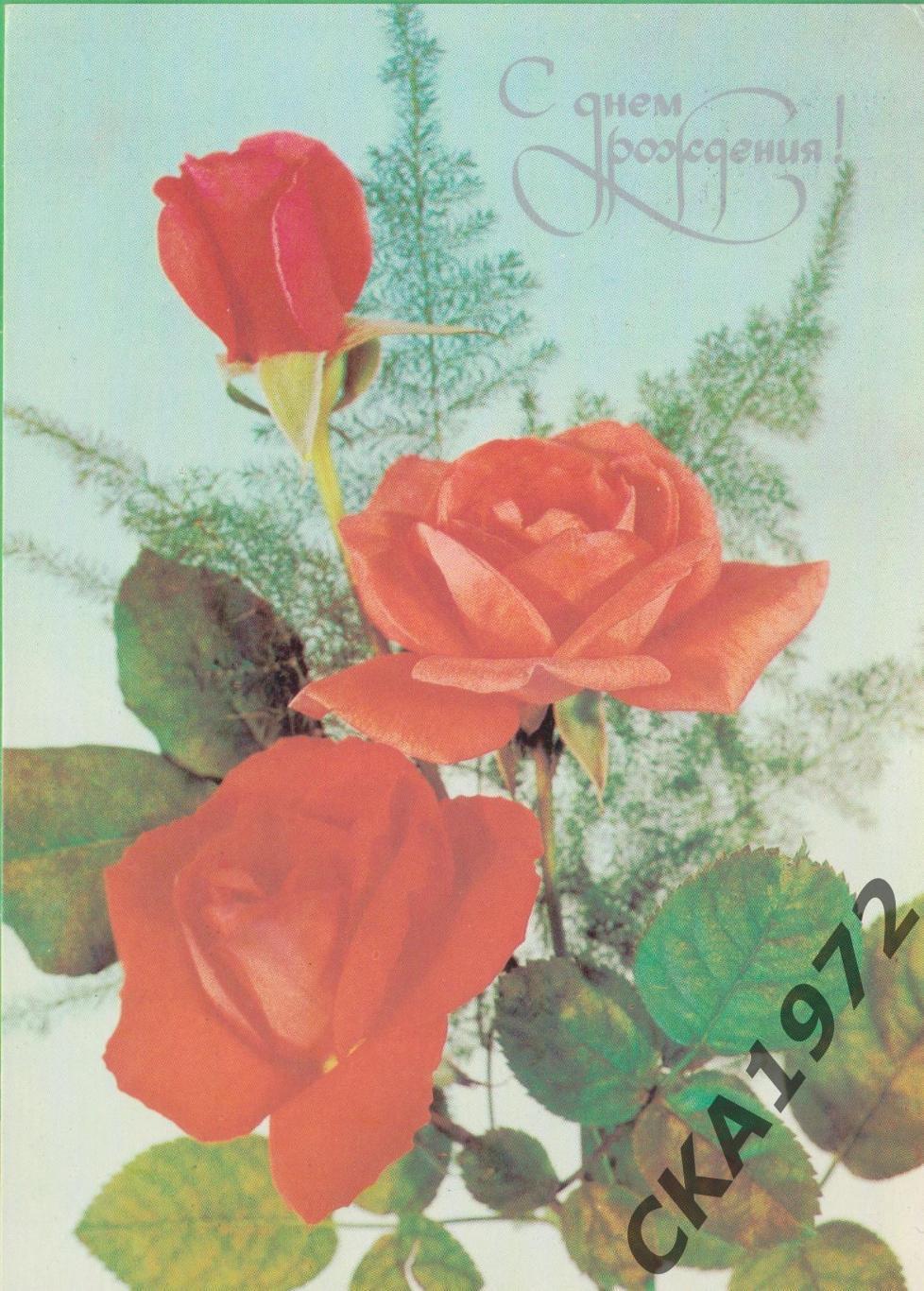 открытка С Днем рождения! Чистая СССР 1984