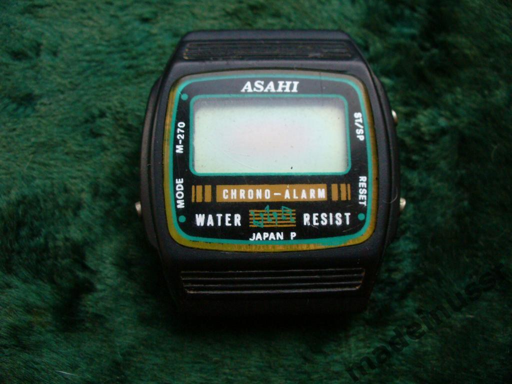 Часы 2 шт ASAHI M-708A и M-270 электронные из 1990-ых 2