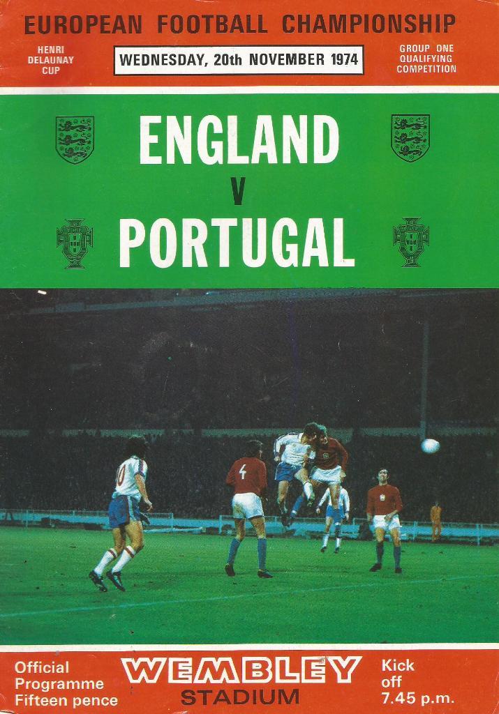 England v Portugal 20.11. 1974_Eur.Champ. qual.