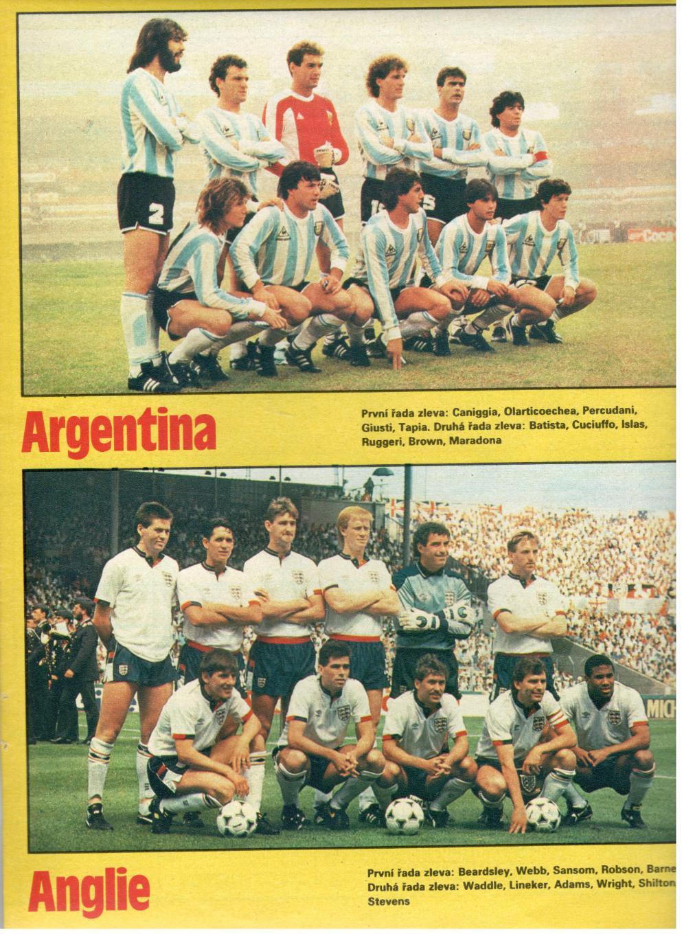 Участники чемпионата мира 1990. Аргентина, Англия