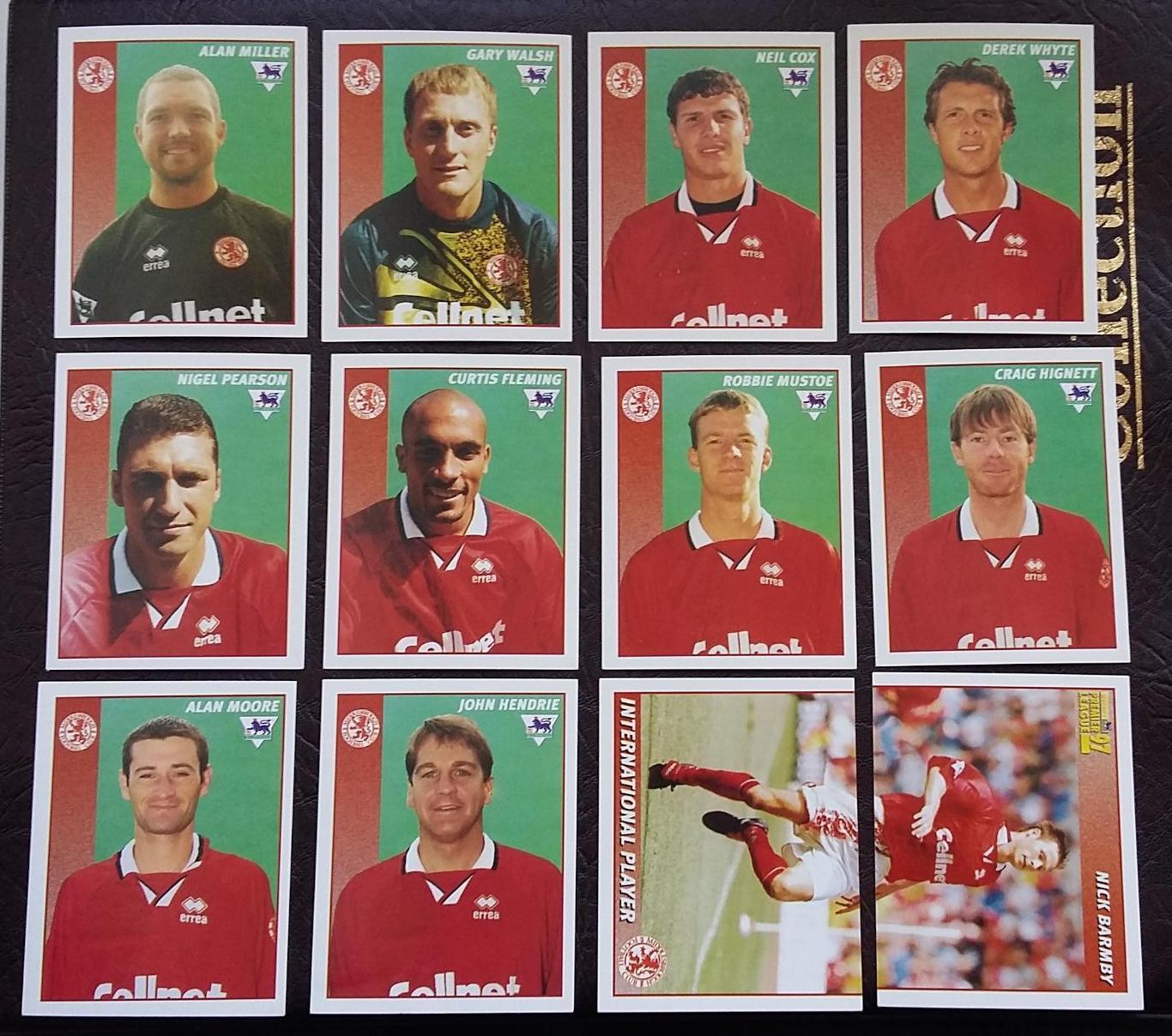 MERLIN Английская Премьер-Лига 1996-1997. Middlesbrough. На выбор.