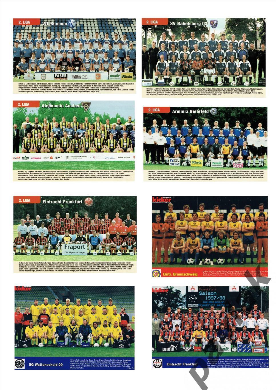 Постеры немецких клубов разных лет из журналов Kicker, Sport bild и NBI 43 шт.