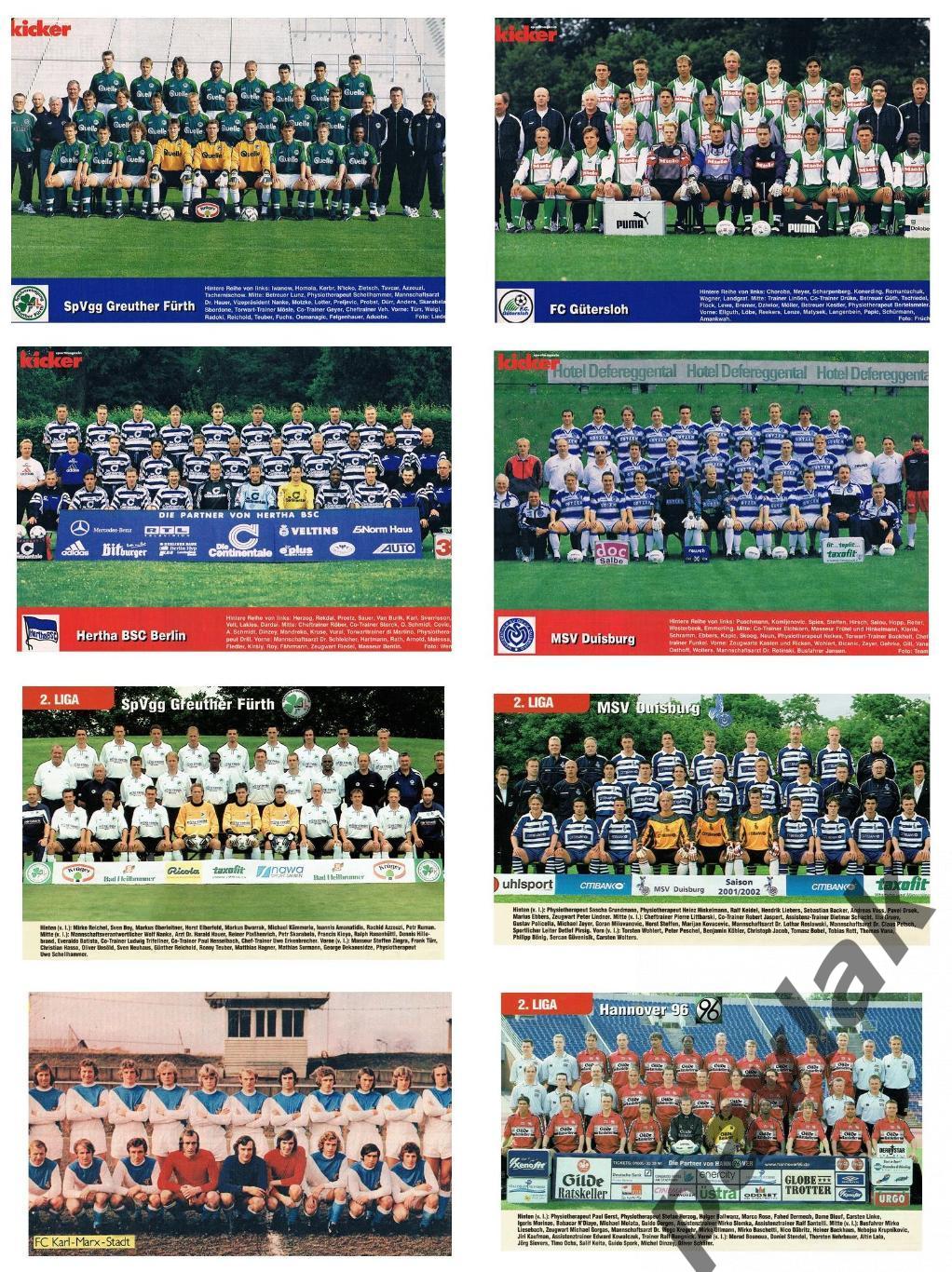 Постеры немецких клубов разных лет из журналов Kicker, Sport bild и NBI 43 шт. 1