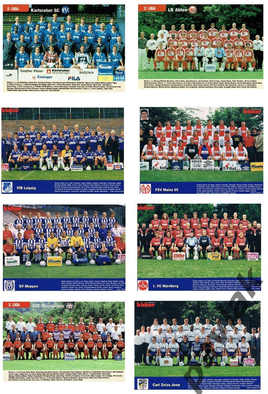 Постеры немецких клубов разных лет из журналов Kicker, Sport bild и NBI 43 шт. 2