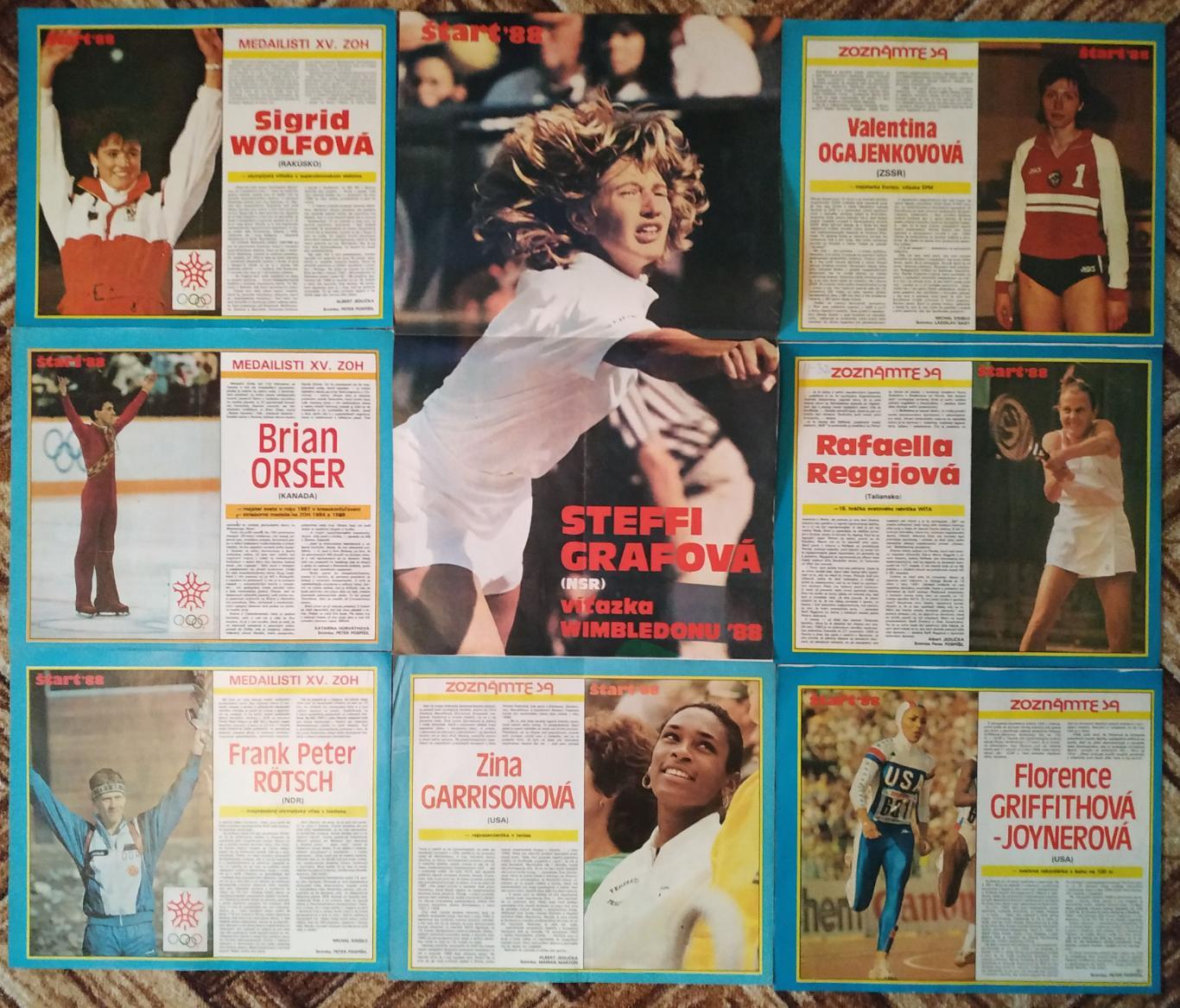 Постеры звезд мирового спорта из журнала Старт 1988 2