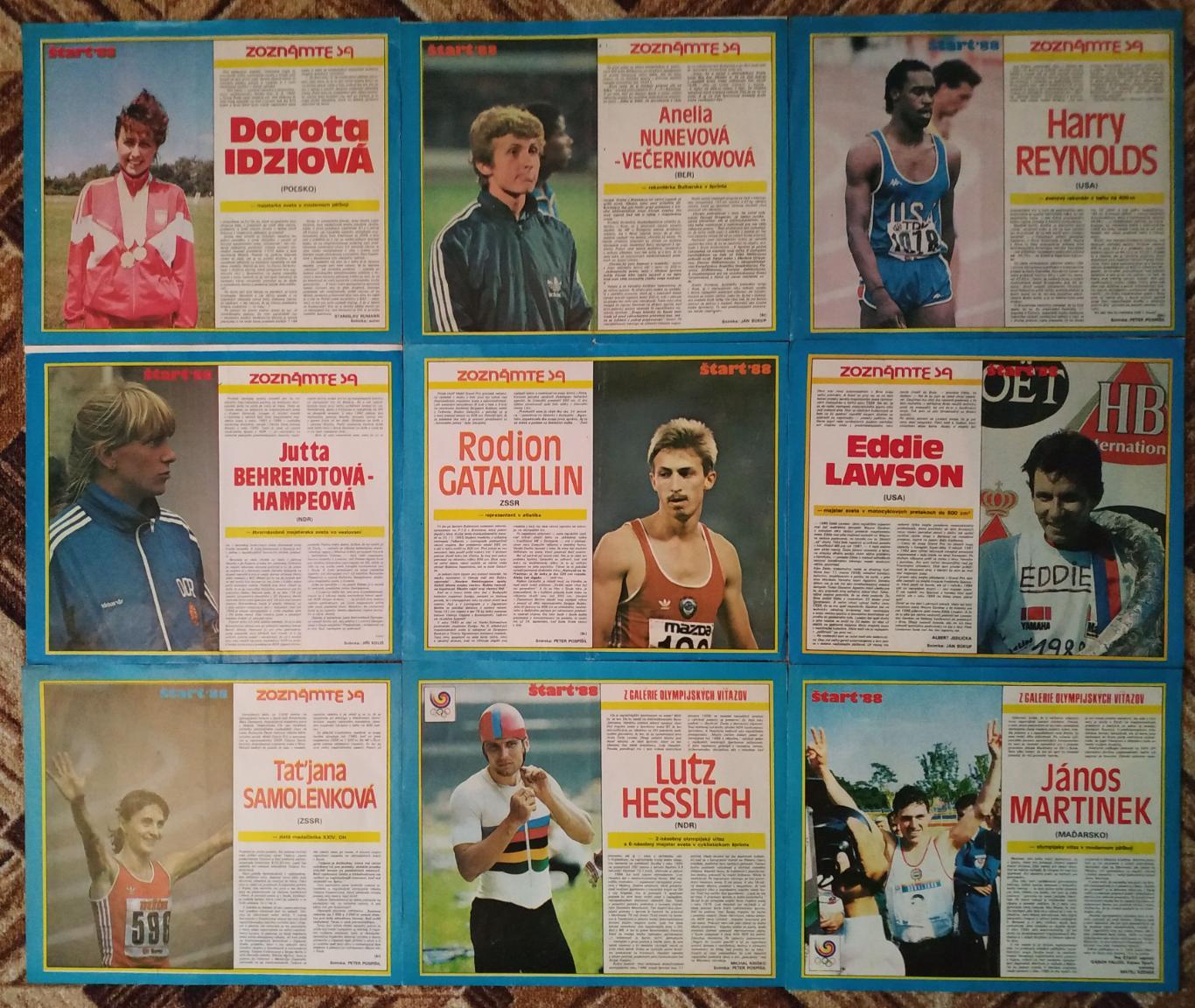 Постеры звезд мирового спорта из журнала Старт 1988 3
