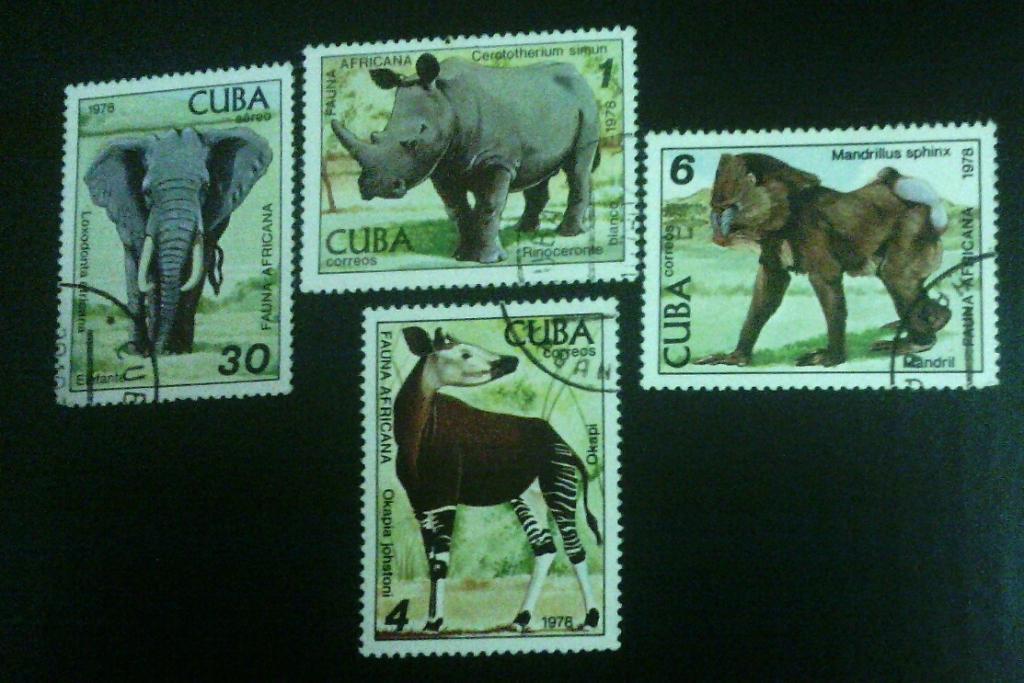 серия марок фауна куба 1978 год