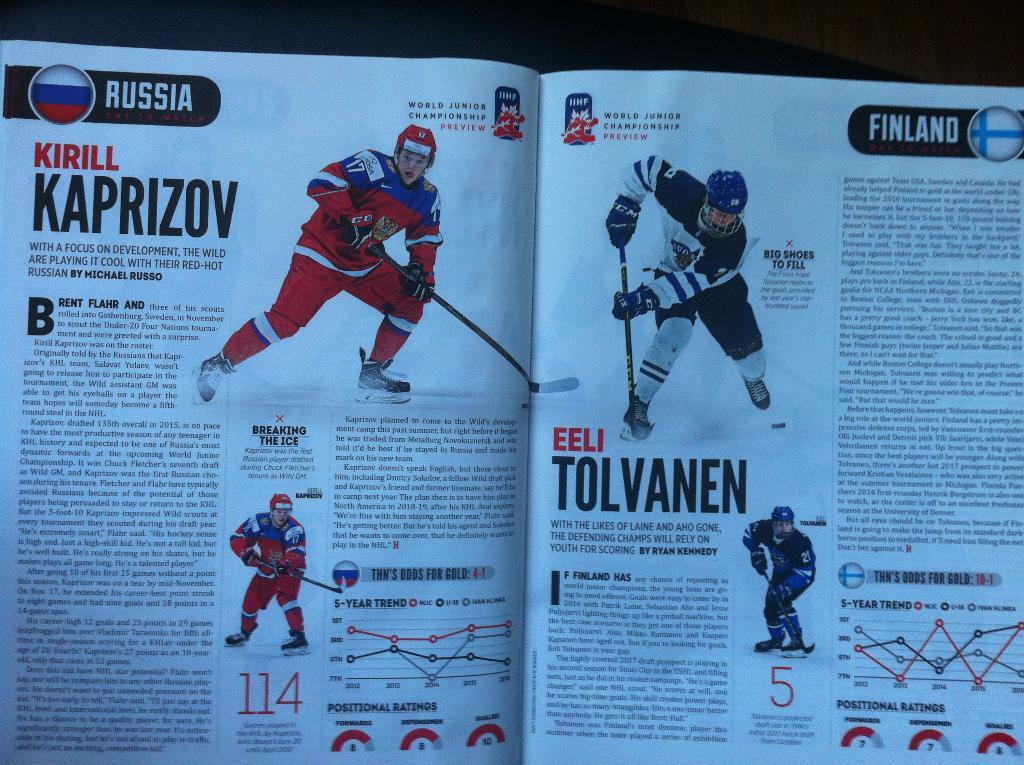 Молодежный чемпионат мира по хоккею 2016/2017. Изд.The Hockey News Канада. 1