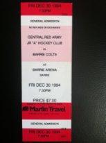Barrie Colts Канада - ЦСКА(молодежная). Кубок Вызова. 30 декабря 1994 года
